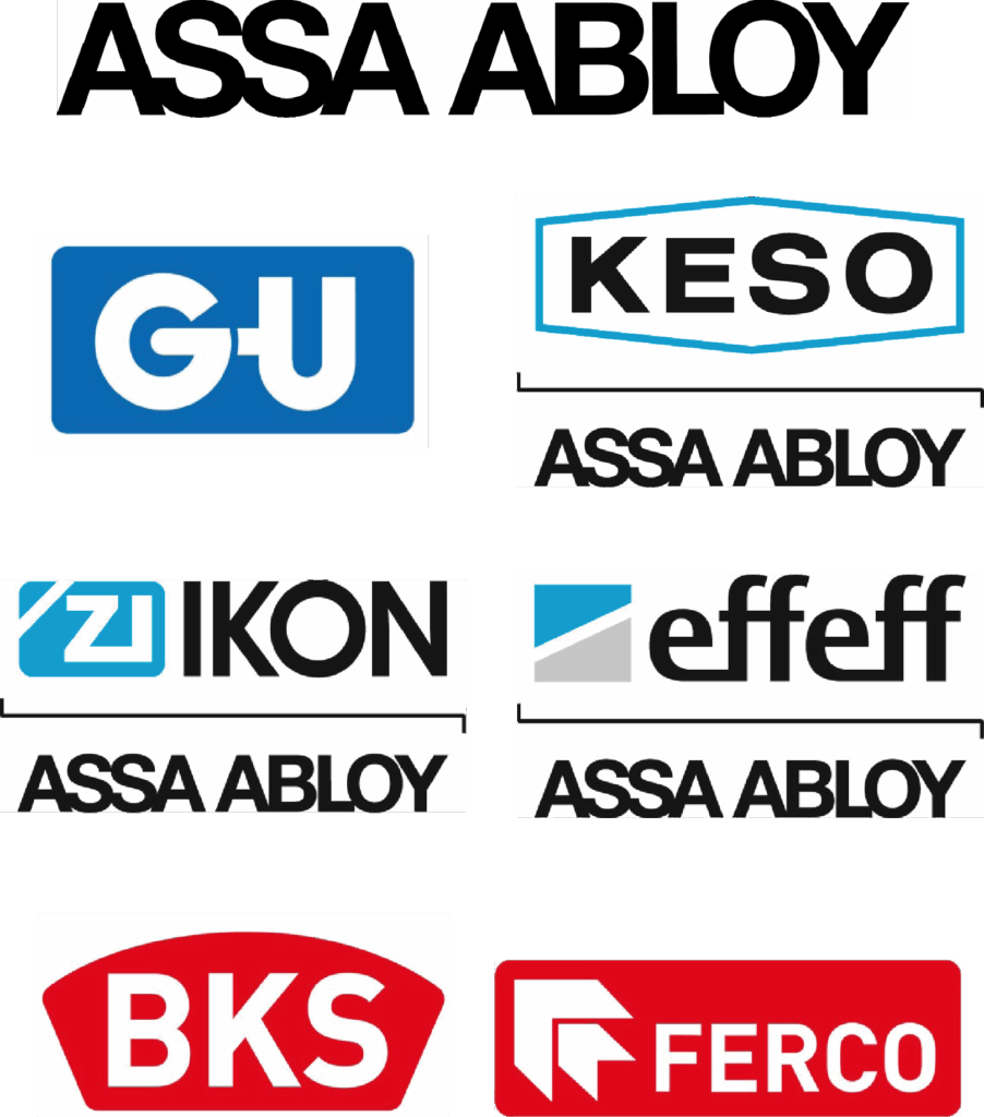 Verschiedene Sicherheitsmarken-Logos zusammengefügt.